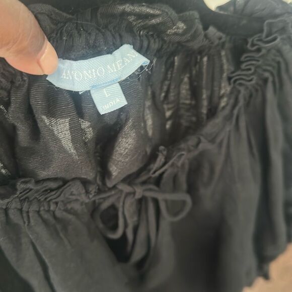 Antonio Melani Black Linen Blend Top L - Picture 5 of 7